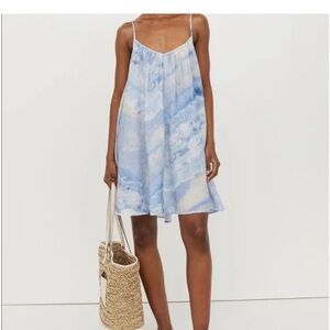H&M Blue watercolor flowy dress